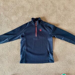 Spyder Black and Red Quarter-Zip Pullover